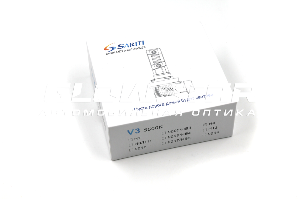 Светодиодные лампы HB4 (9006) Sariti V3 5500К, 12V, 25W Customizet-Grad chips (комплект, 2шт)