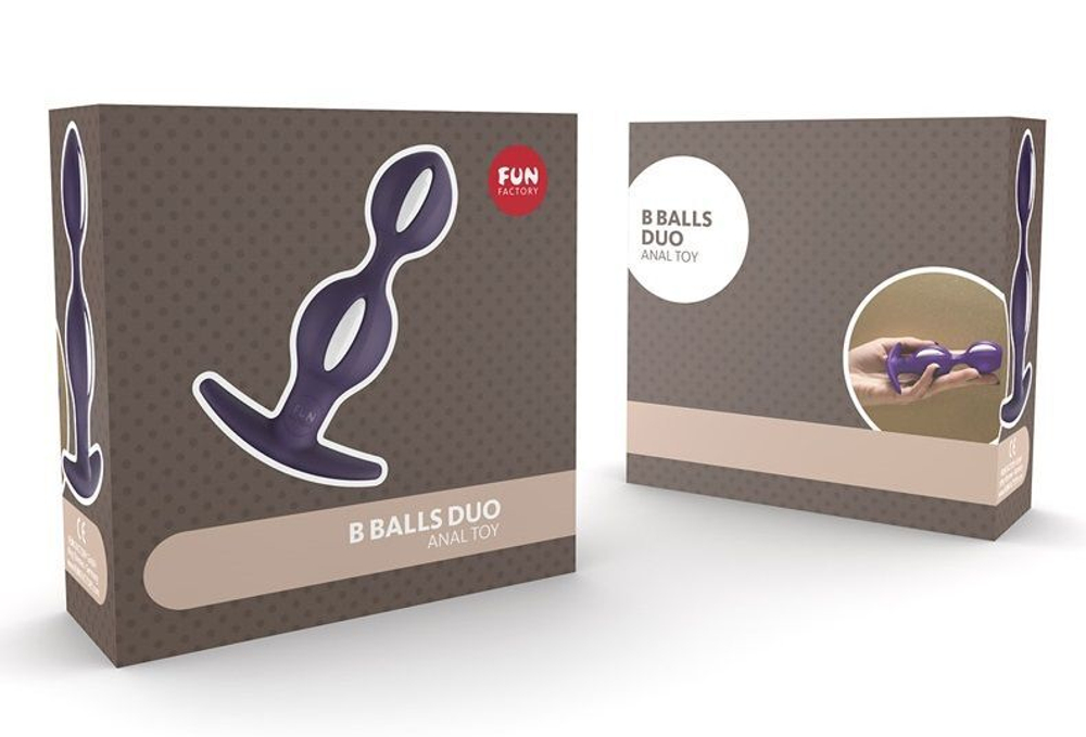 Фиолетово-белые анальные шарики B Balls Duo - 12,5 см. (Цвет: фиолетовый с белым)