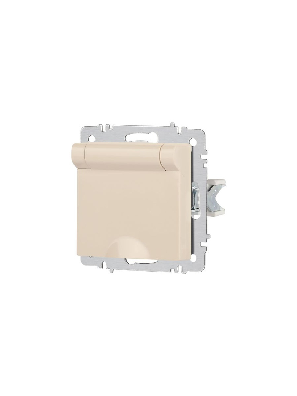Розетка 1-м СП Accent 6-203-02 16А IP20 250В 2P+E Schuko с крышкой сл.кость Intro Б0063716
