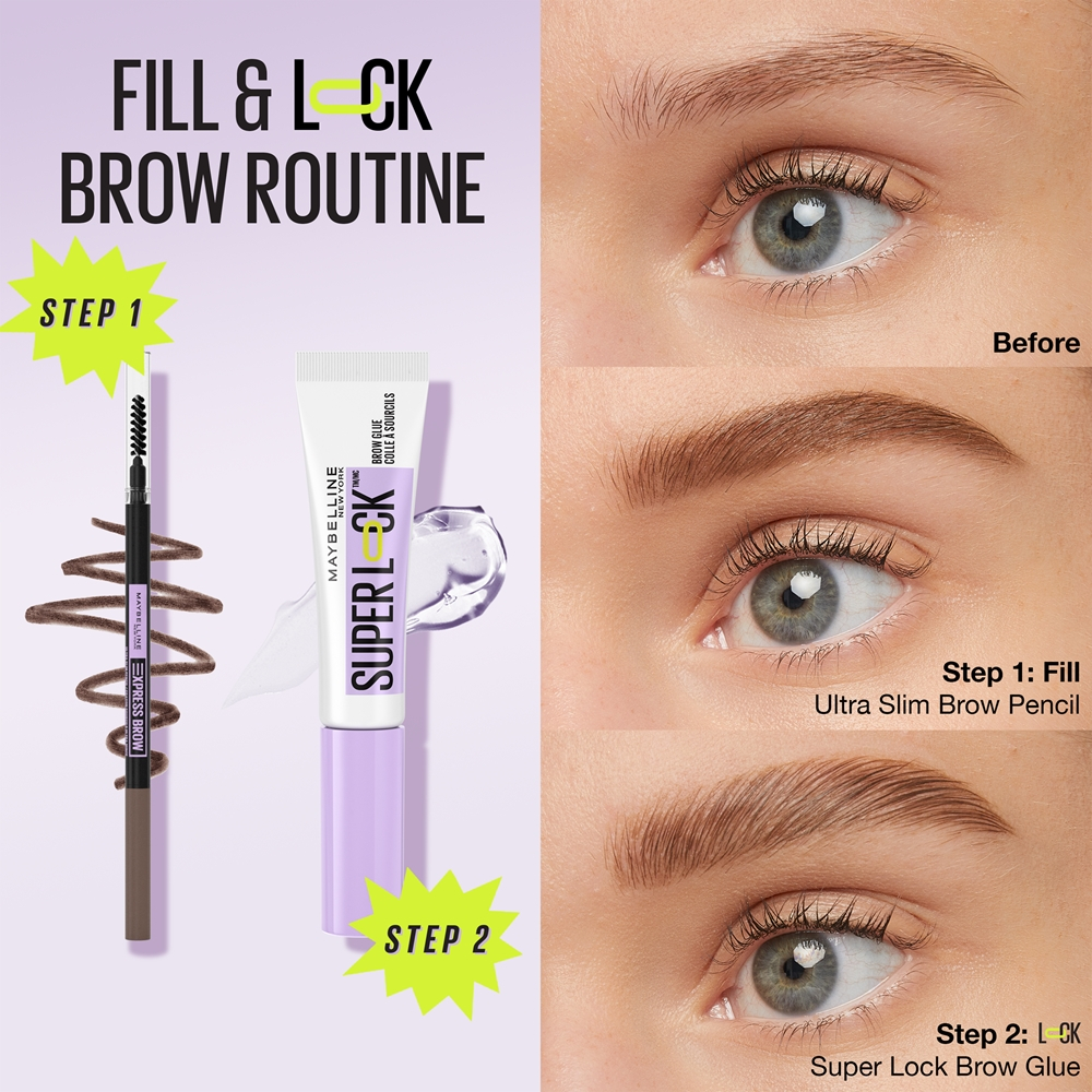 MAYBELLINE NEW YORK Super Lock - Гель для фиксации бровей оттенок Transparent, 8 g