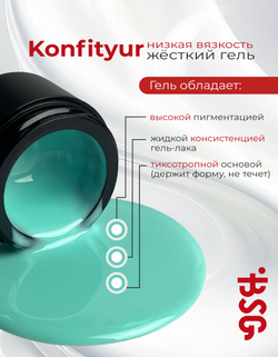 BSG Жёсткий гель для наращивания Konfityur НИЗКАЯ ВЯЗКОСТЬ №97 (13 г)