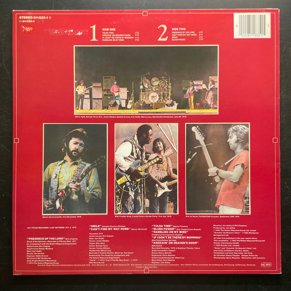 Eric Clapton ‎– Timepieces Vol. II - 'Live' In The Seventies (Германия 1983г.)