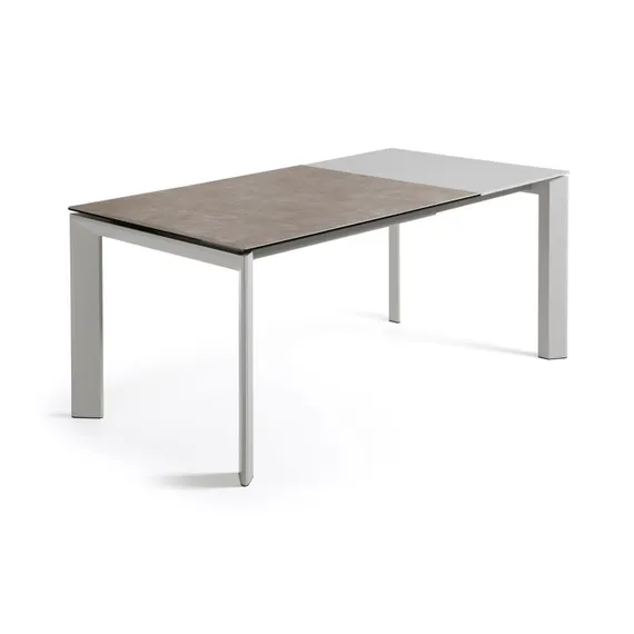 Стол Atta 120 (180) x80 серый керамика Vulcano Ash