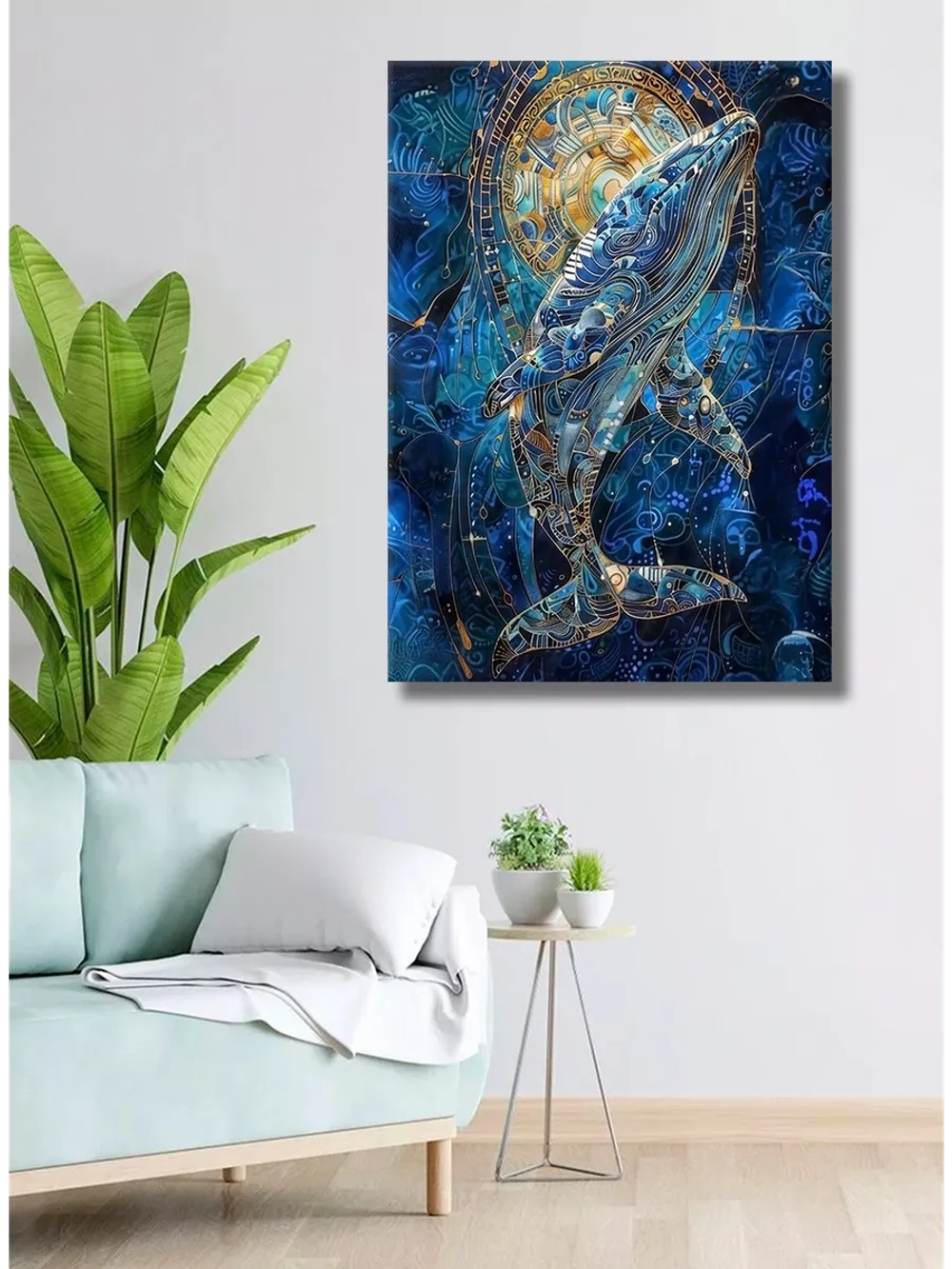 Картина "Космический кит", галерейная 50х70см 1шт.
