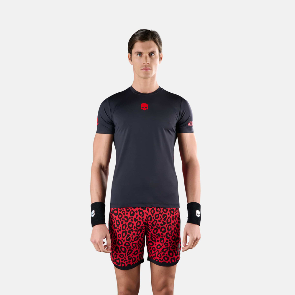 Мужское теннисное поло Hydrogen Tech Panther T-Shirt Men - Black, Red