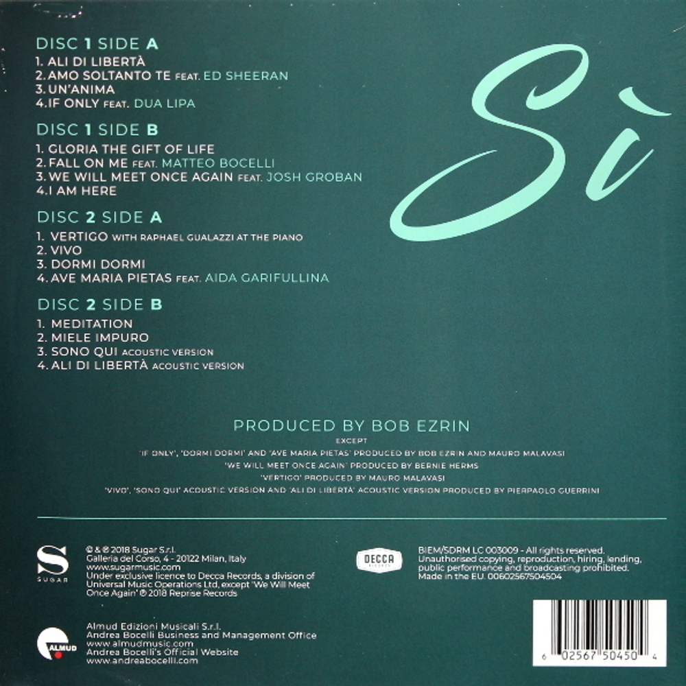 Andrea Bocelli / Si (2LP)