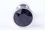 Анальная пробка металлическая серебристая с черным кристаллом Onjoy Metal Plug Silver Small (Цвет: серебряный с черным)