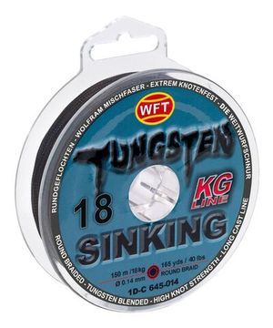 Леска плетёная WFT KG TUNGSTEN SINKING Black 150 м, 0,14 мм