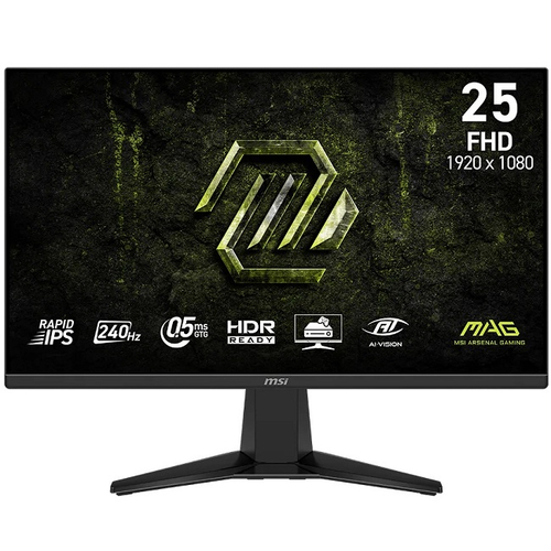 Монитор MSI TFT 24.5" MAG 255F X24, 1920x1080, IPS, 240 Гц, 0.5 мс, 300 кд/м2, 100M:1, 178°, 2xHDMI, DP (9S6-3PD89T-005)