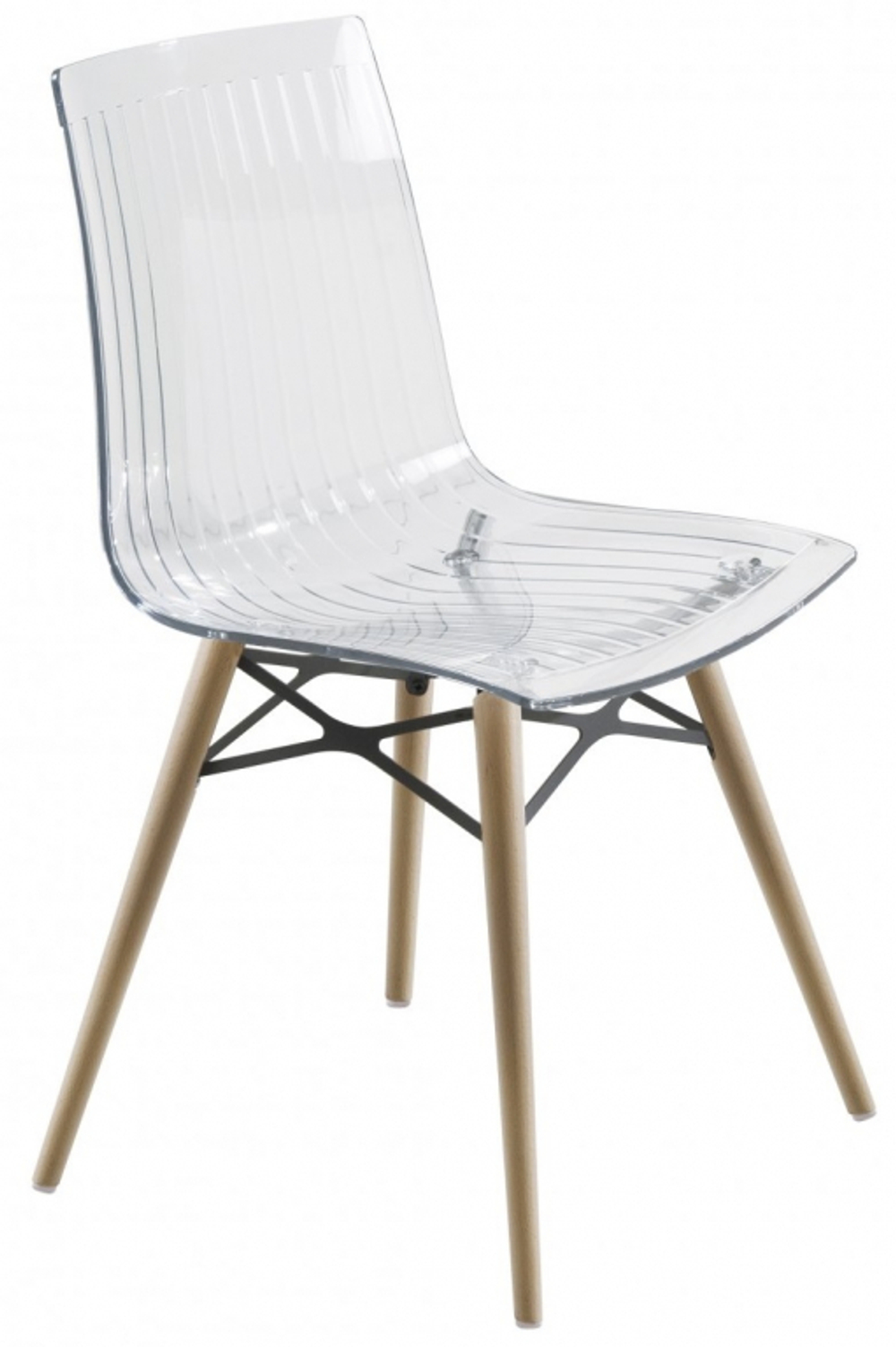Стул прозрачный Papatya X-Treme-S Wox Beech Wood, натуральный, прозрачный