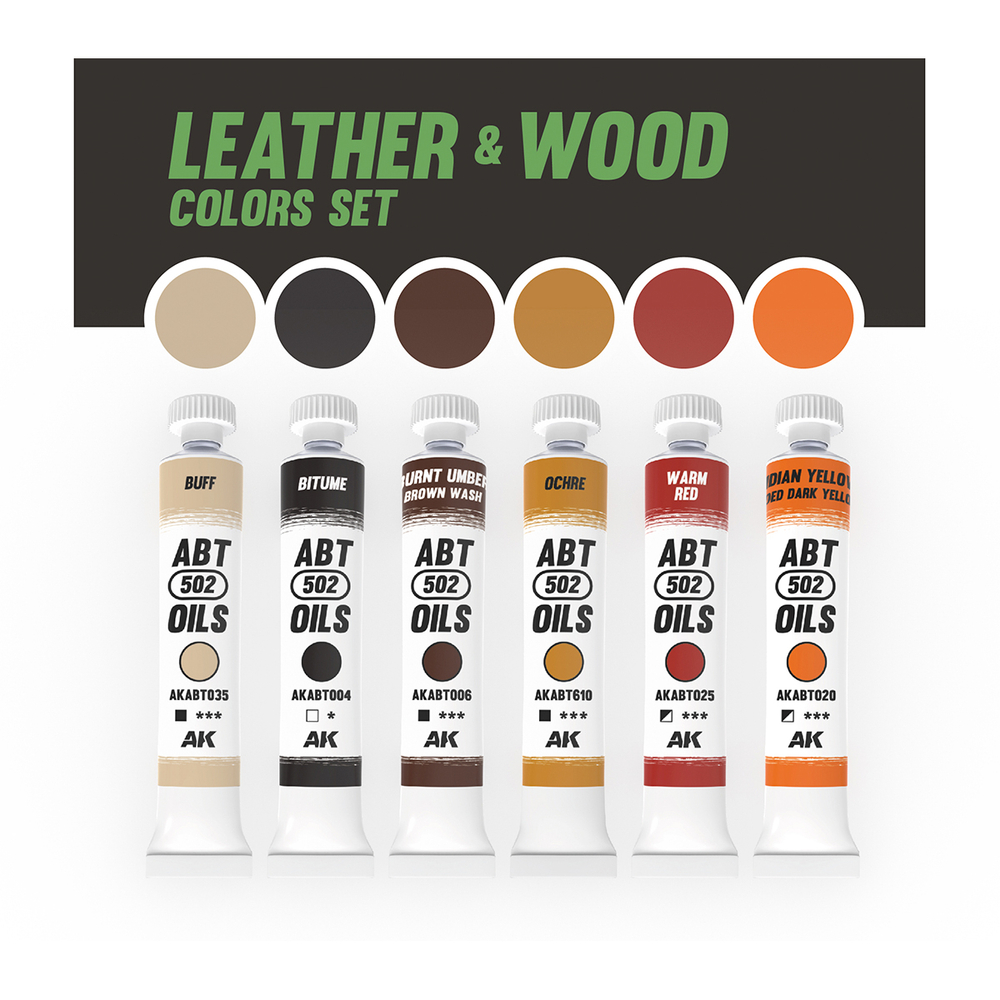 Abteilung 502 Leather & Wood Colors Set - набор масляных красок, 6х20 мл