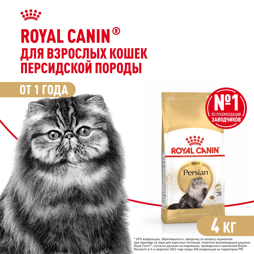 Royal Canin Persian Adult Персиан Эдалт Корм сухой для взрослых кошек породы персидская от 12 месяцев 4кг