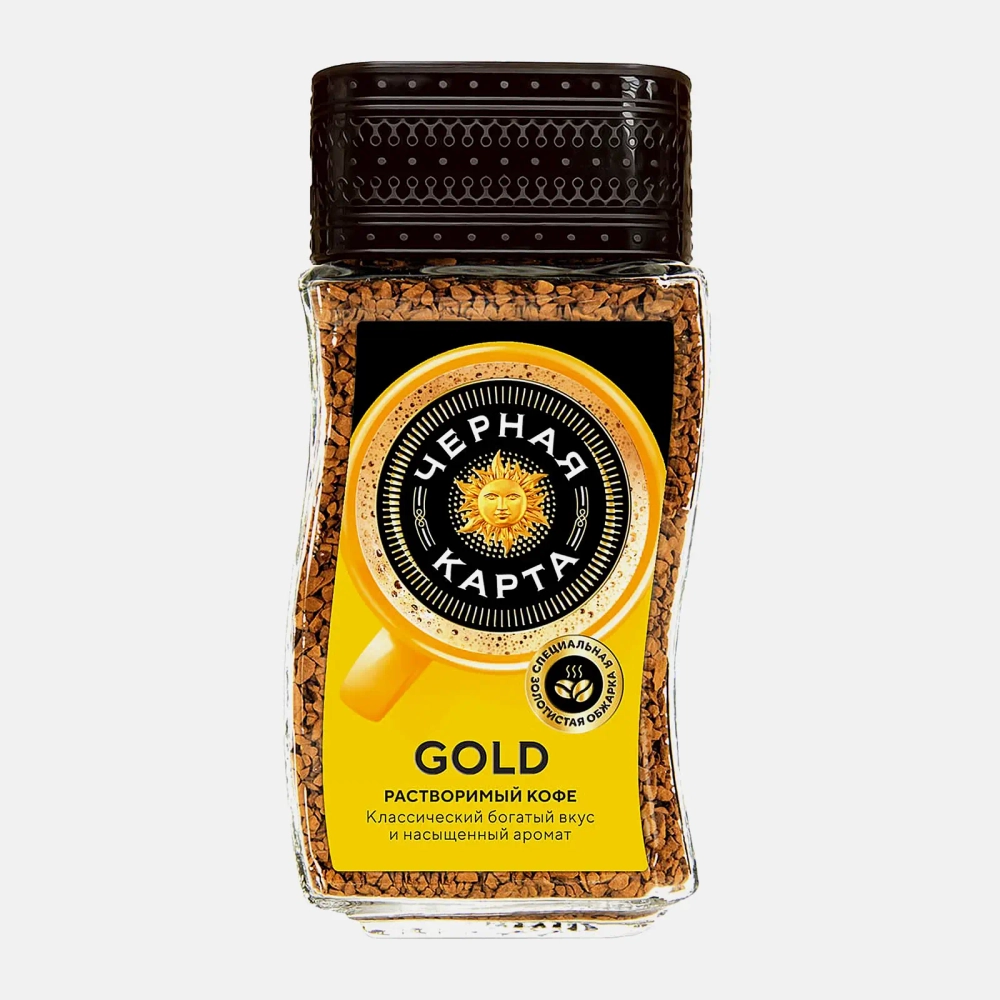 Кофе растворимый Черная карта Gold натуральный 95г
