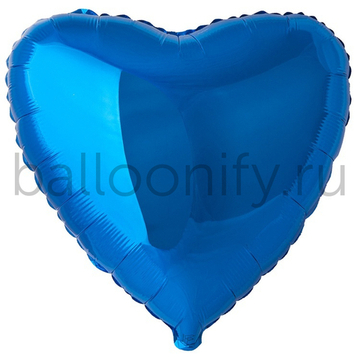 Фольгированная фигура, сердце, 18"/46СМ Металлик Blue(FM)