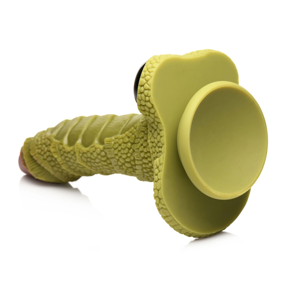 Фантазийный фаллоимитатор Swamp Monster Green Scaly Silicone Dildo - 23,9 см. (Цвет: зеленый)
