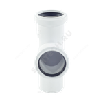 Тройник PP-H бесшумный белый RAUPIANO PLUS Дн 40х40х45гр б/нап в/к Rehau 11231041002