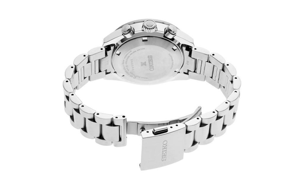 SEIKO Panda Collection PROSPEX Solar Movement Stainless Steel Strap Watch Men"s Watches White Dial