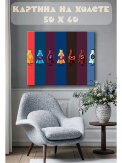 Картина на стену 40 X 50 Бутылки газировка