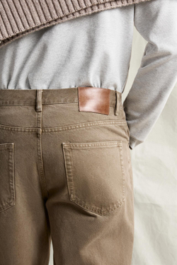 ZARA БРЮКИ STRAIGHT FIT С ЭФФЕКТОМ ВЫСТИРАННОЙ ТКАНИ, СВЕТЛО-ЗЕЛЕНЫЙ