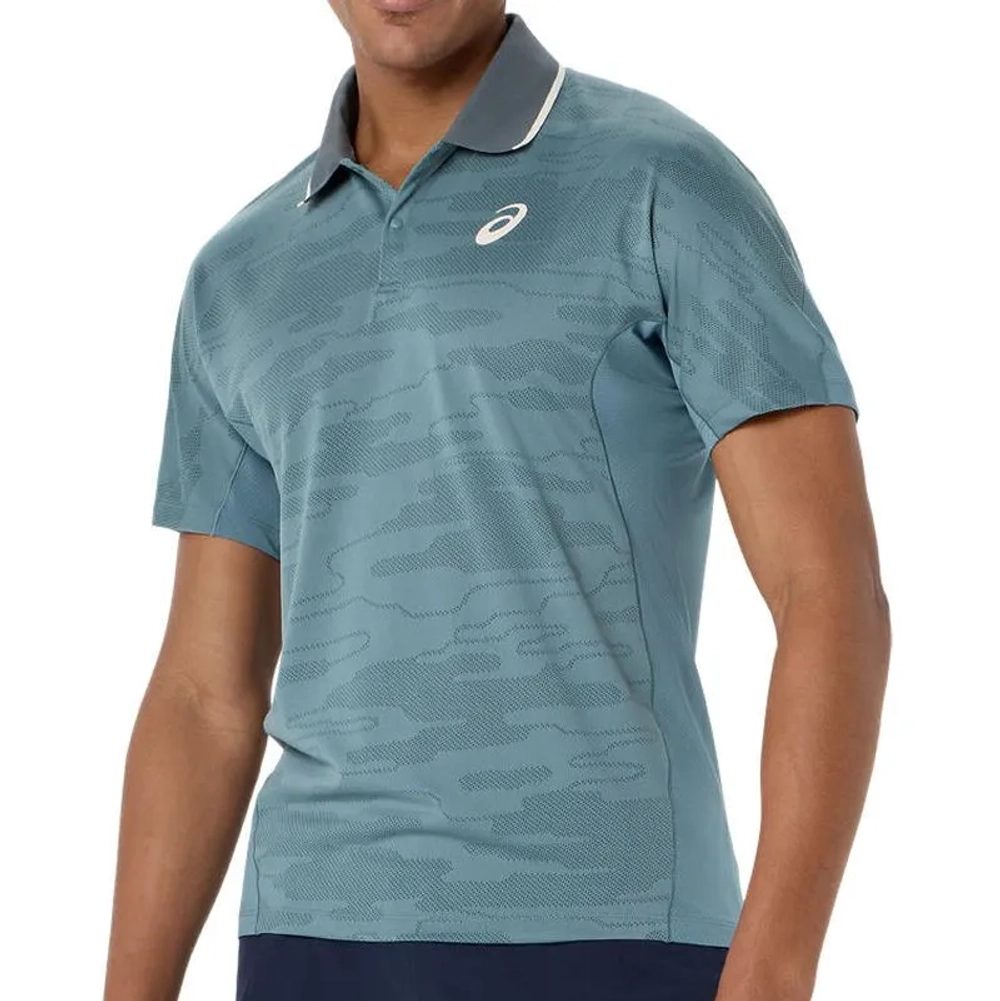 Мужское теннисное поло Asics Match Jacquard - foggy teal