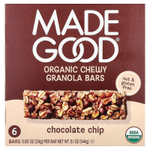 MadeGood, Батончики мюсли, шоколадная крошка, 6 батончиков, по 24 г (0,85 унции)