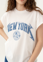 Футболка со скрученным рукавом Bowery NYC "New York" Optic White