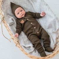 Комбинезон вязаный "Шоколадное печенье" 0+