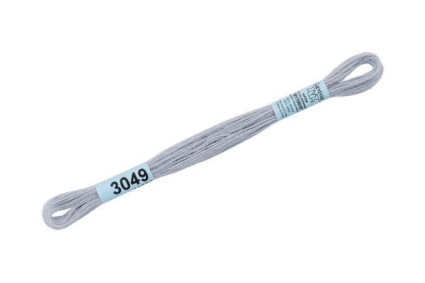 Мулине Gamma 100% хлопок, цв.3049 серо-голубой, 24 мотка по 8 метров