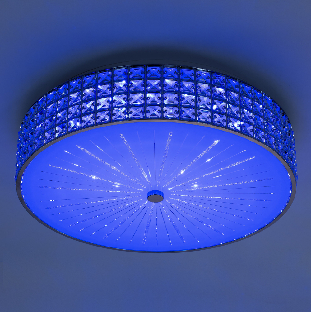 Citilux Портал CL32418G1 LED RGB Люстра хрустальная с пультом Хром