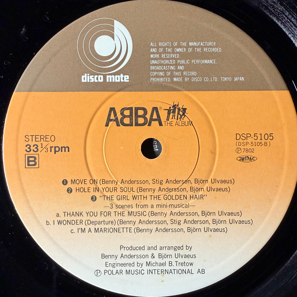 ABBA ‎– The Album (Япония 1977г.)