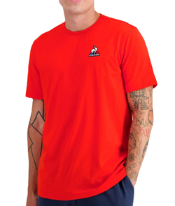 Мужская теннисная футболка Le Coq Sportif ESS Tee Short Sleeve N°4 SS23 - красный