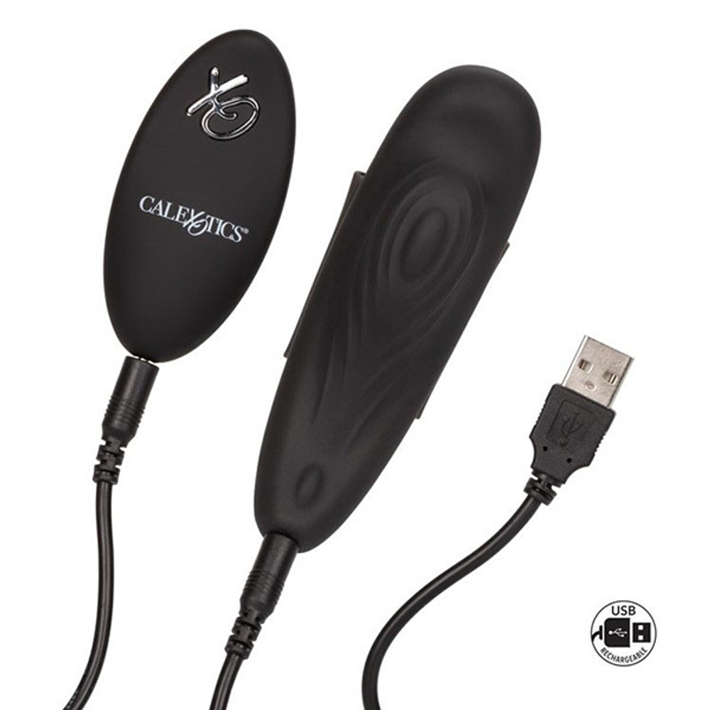 Чёрный вибростимулятор 11,5см для ношения в трусиках California Exotic Novelties Lock-N-Play Remote Panty Teaser SE-0077-60-3