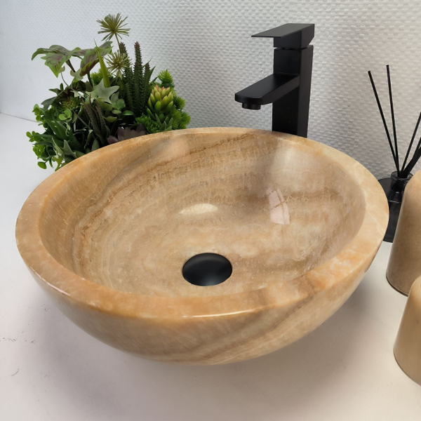 Раковина из оникса Bowl Yellow BO-62923 40x40x15 из натурального камня