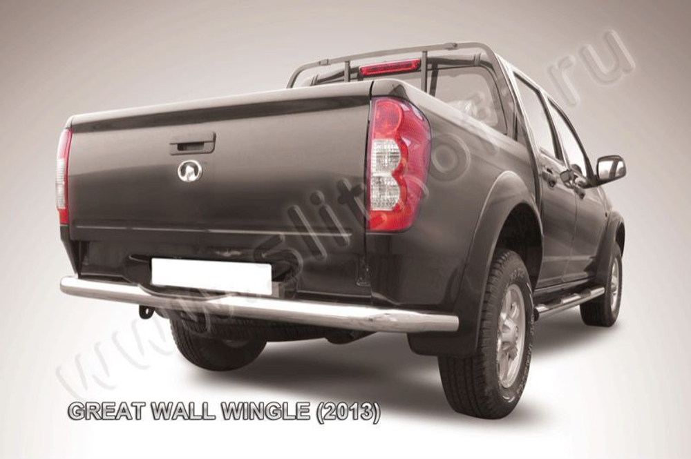Защита заднего бампера (нержавейка) Great Wall Wingle (2011-2015) d76 с проступями