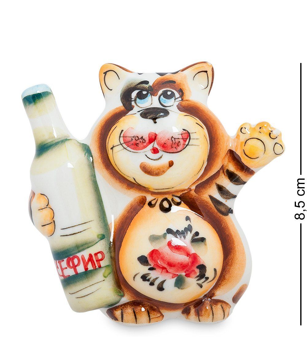 ГЛ- 176 Фигурка «Кот-Кефир» цв. (Гжельский фарфор)