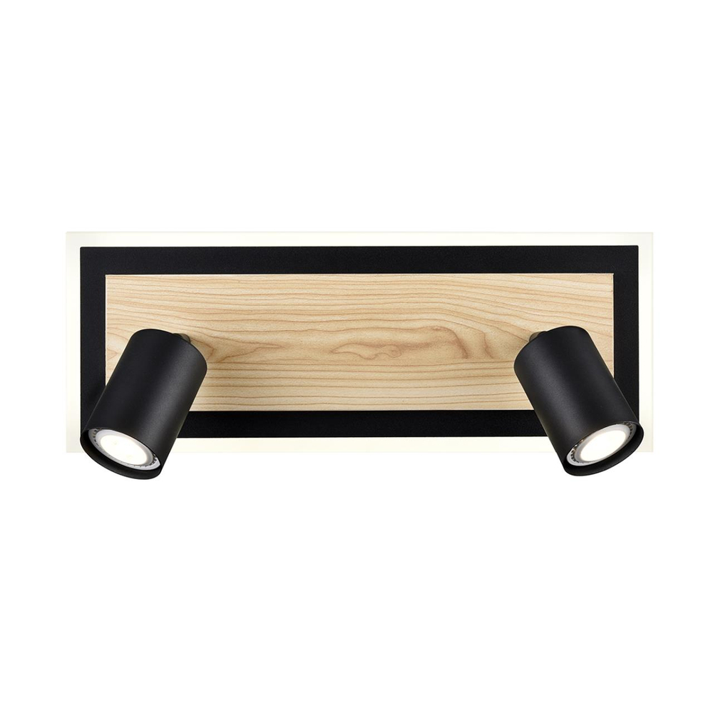 8025/19WL LEDIO LN24 000 черный/дерево, металл/МДФ Настенный светильник GU10 LED 2*10W + LED 19W 4000K 220V PINE