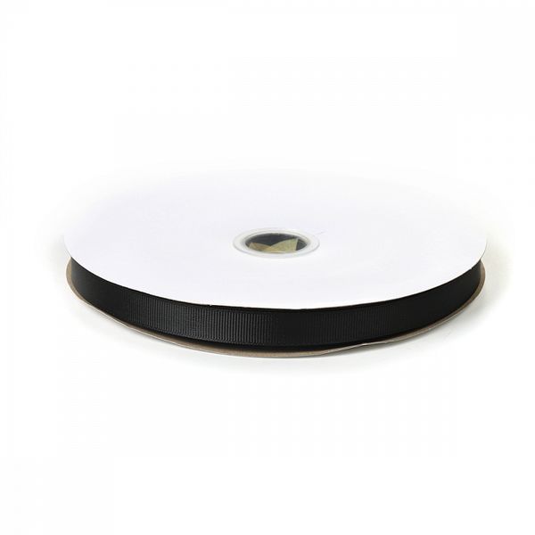 Лента репсовая (в рубчик) 12.0 мм цв. 030 черный уп.91.4м