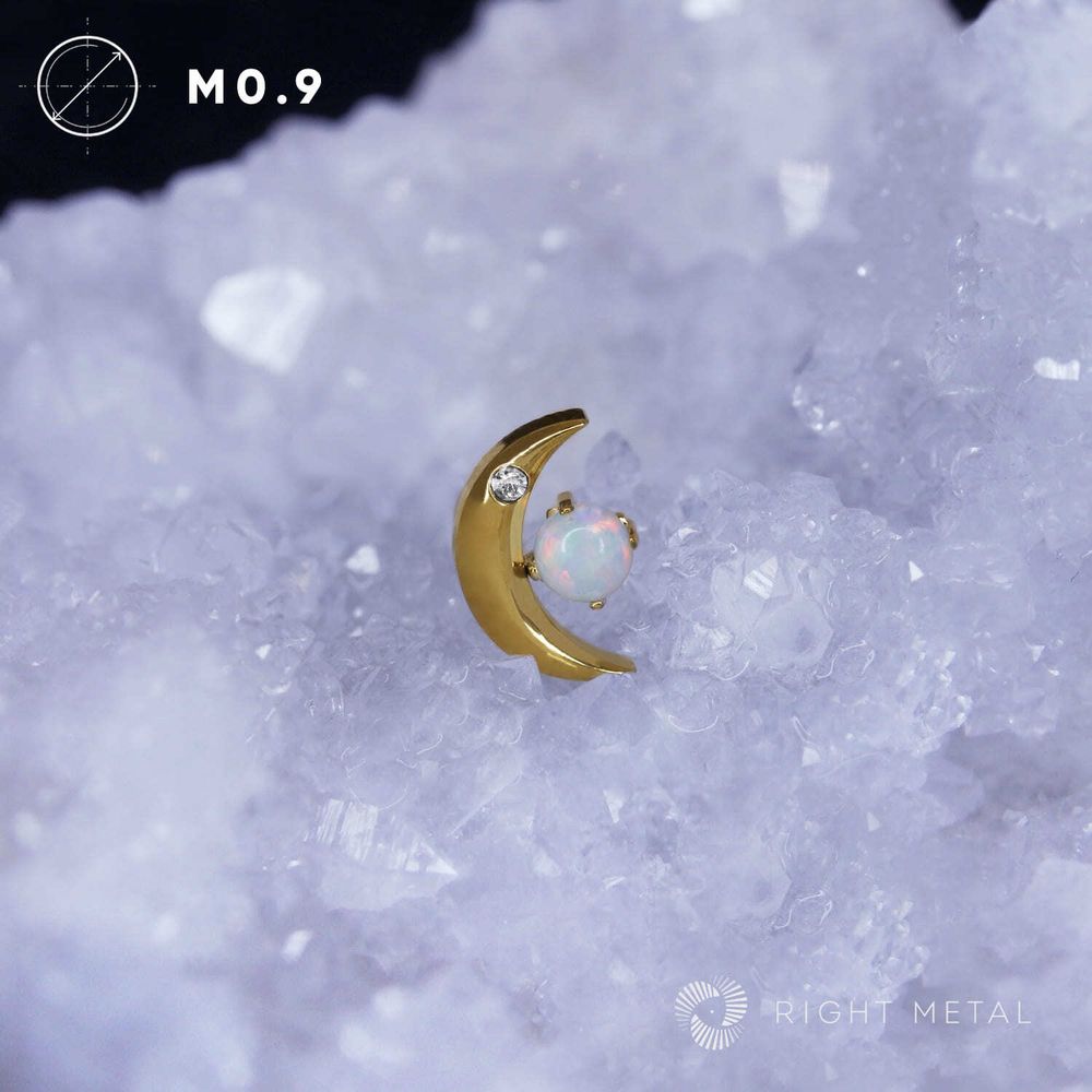 Moon Crescent Opal #18 PVD Yellow