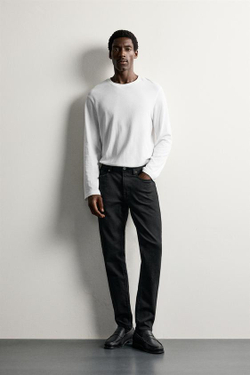 ZARA БАЗОВЫЕ ДЖИНСЫ SLIM FIT, ЧЕРНЫЙ