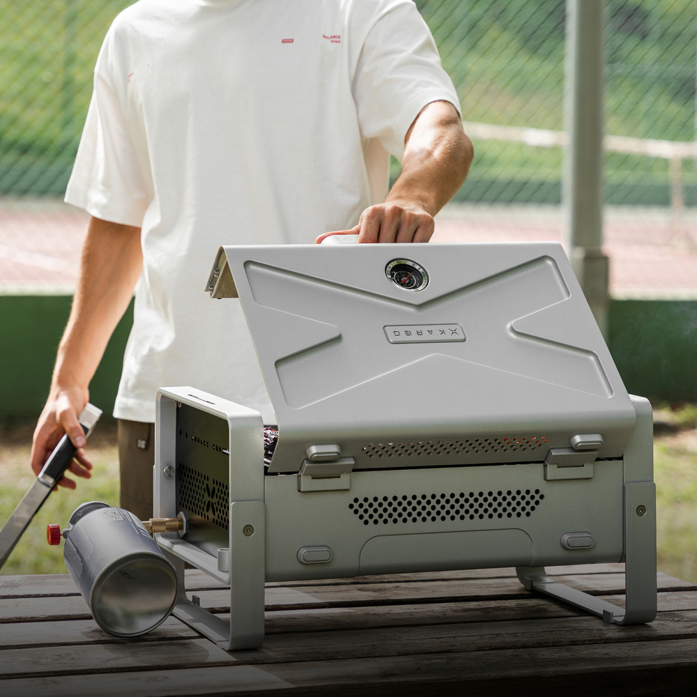 Газовый гриль портативный Karbo Grill X1 Natural Grey + сумка