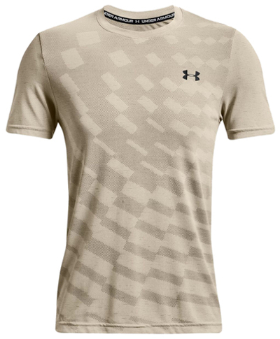 Мужская теннисная футболка Under Armour Men's Seamless Radial Short Sleeve - stone/black