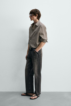 ZARA ДЖИНСЫ STRAIGHT FIT, УГОЛЬНЫЙ
