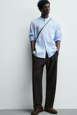 БРЮКИ RELAXED FIT ИЗ ХЛОПКА И ЛЬНА — ZARA · 4470/460