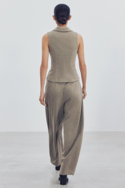 ZARA БРЮКИ BARREL, НЕЙТРАЛЬНЫЙ РОЗОВО-СЕРЫЙ