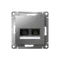Розетка компьютерная RJ45 + RJ45 Cat 5e Systeme Electric AtlasDesign Сталь ATN000985
