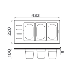 Контейнер Omoikiri DC-02-3-GB