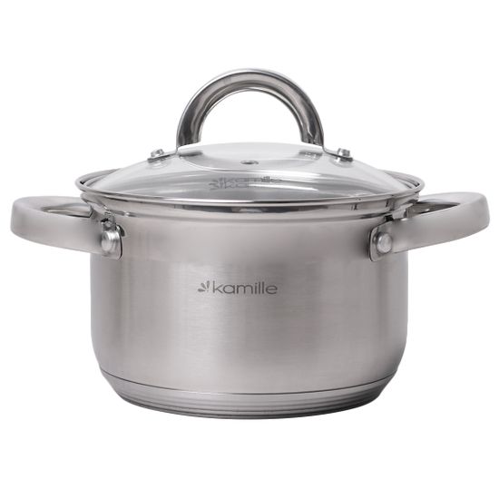 Кастрюля 2,1 л. из нержавеющей стали Kamille KM 5616S с крышкой