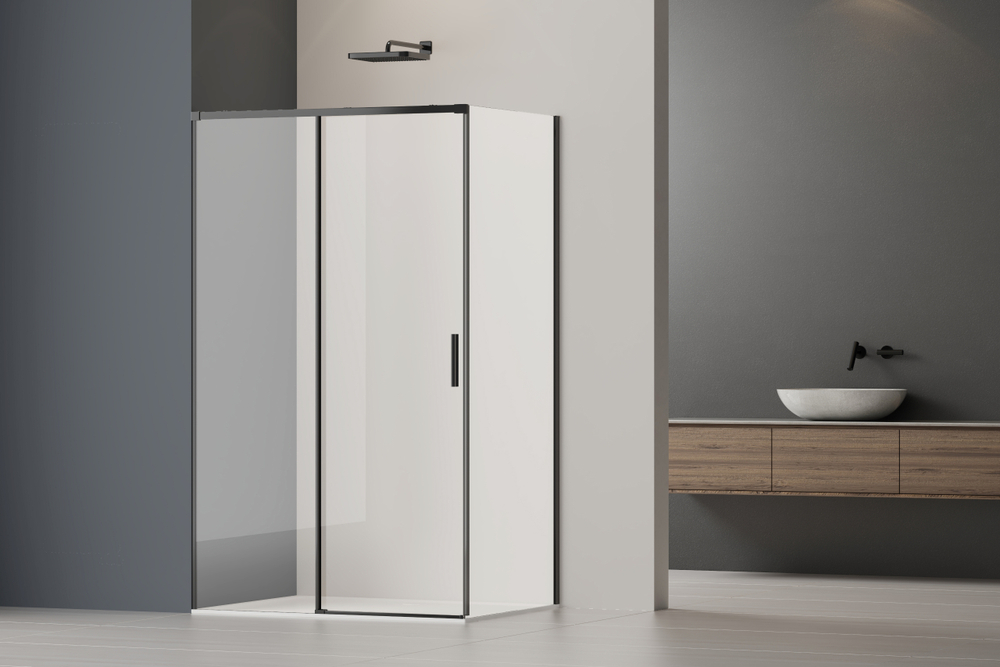 Душевой уголок Vincea Софт 2 (Soft 2) VSR-3SO29013CLB, 1300*900, черный, стекло прозрачное
