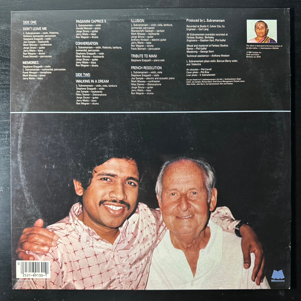 L. Subramaniam / Stephane Grappelli ‎– Conversations (США 1984г.)