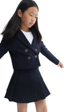 Укороченный двубортный жакет Dark blue